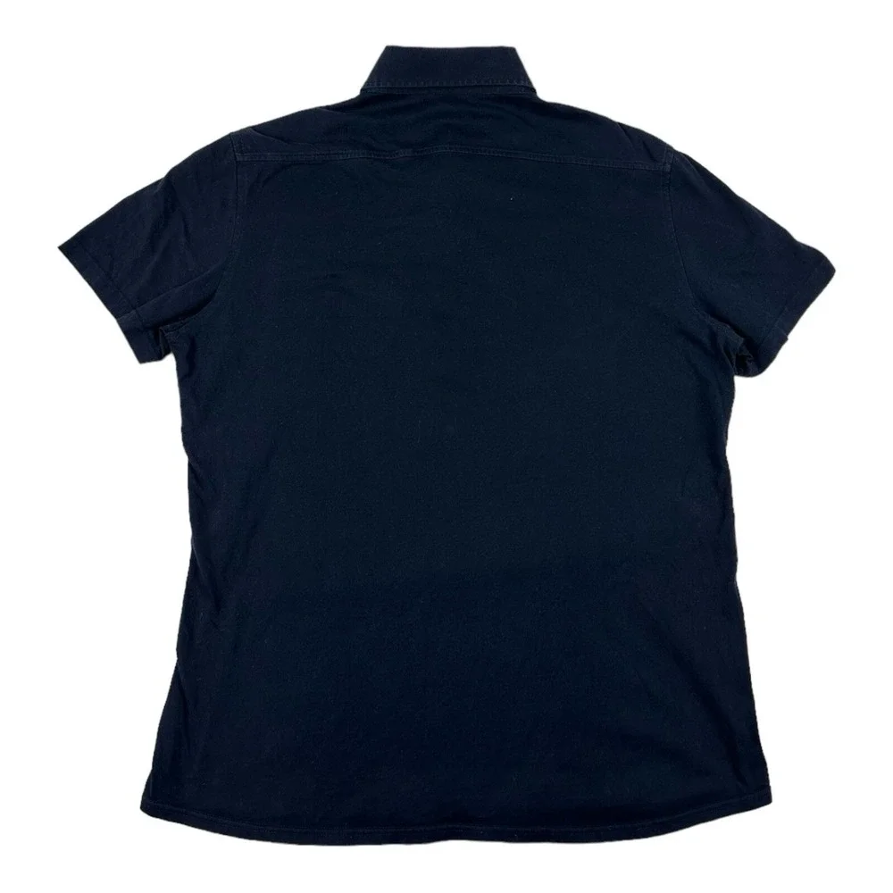 Suit Supply Blue Pure Cotton Cutaway Collar S/S Mens Polo Shirt Size 15.5 Slim - Picture 3 of 6